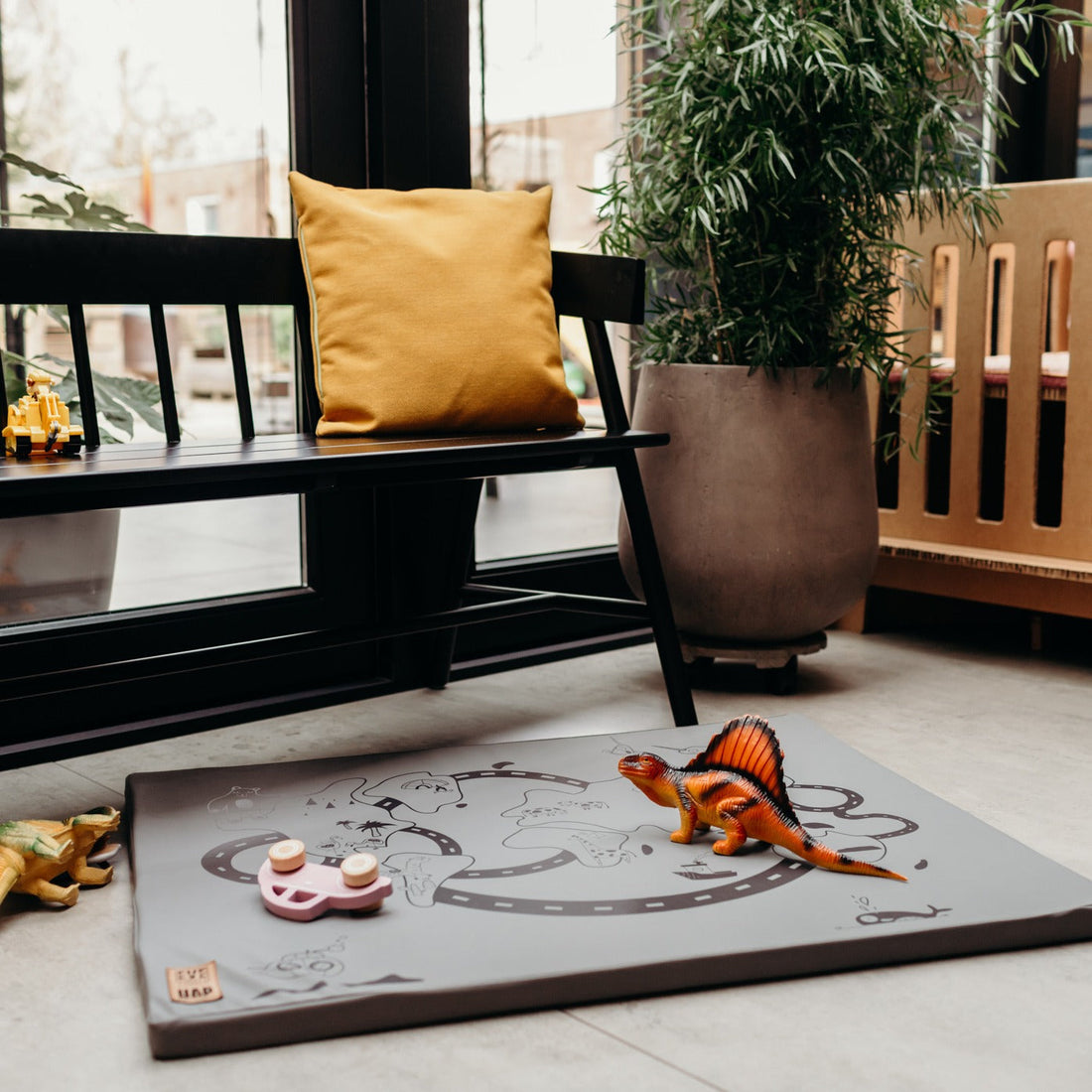 MATTY Speel- en Boxmat Leatherlook Grey