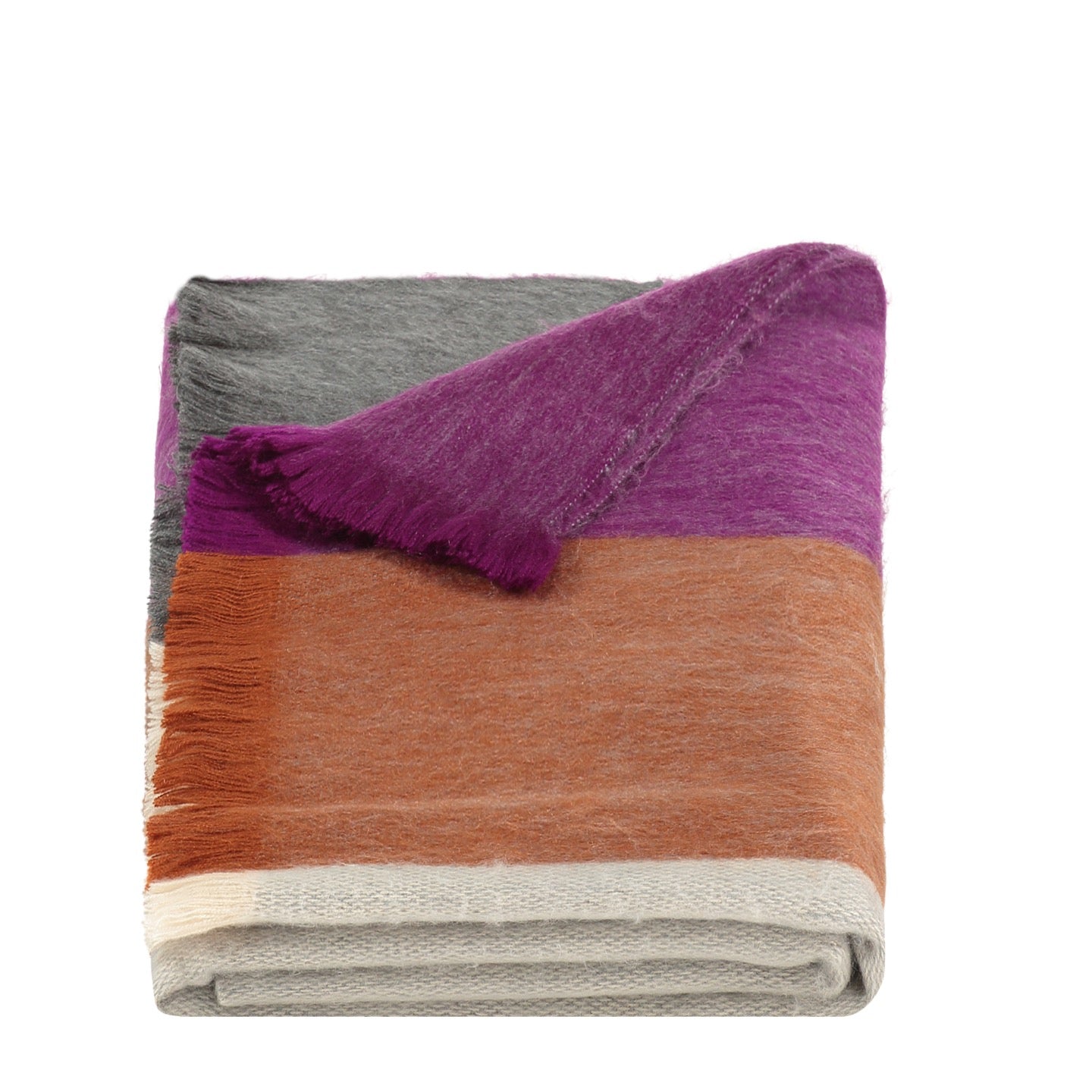 Sjaal/Omslagdoek Gestreept Violet/Roest/Naturel