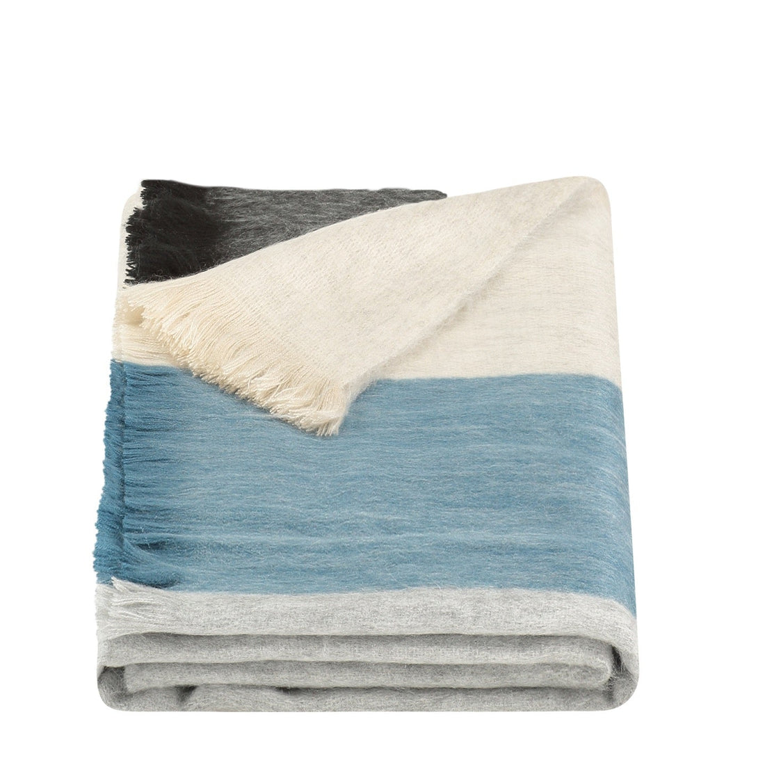 Sjaal/Omslagdoek Gestreept Blauw/Zwart/Naturel