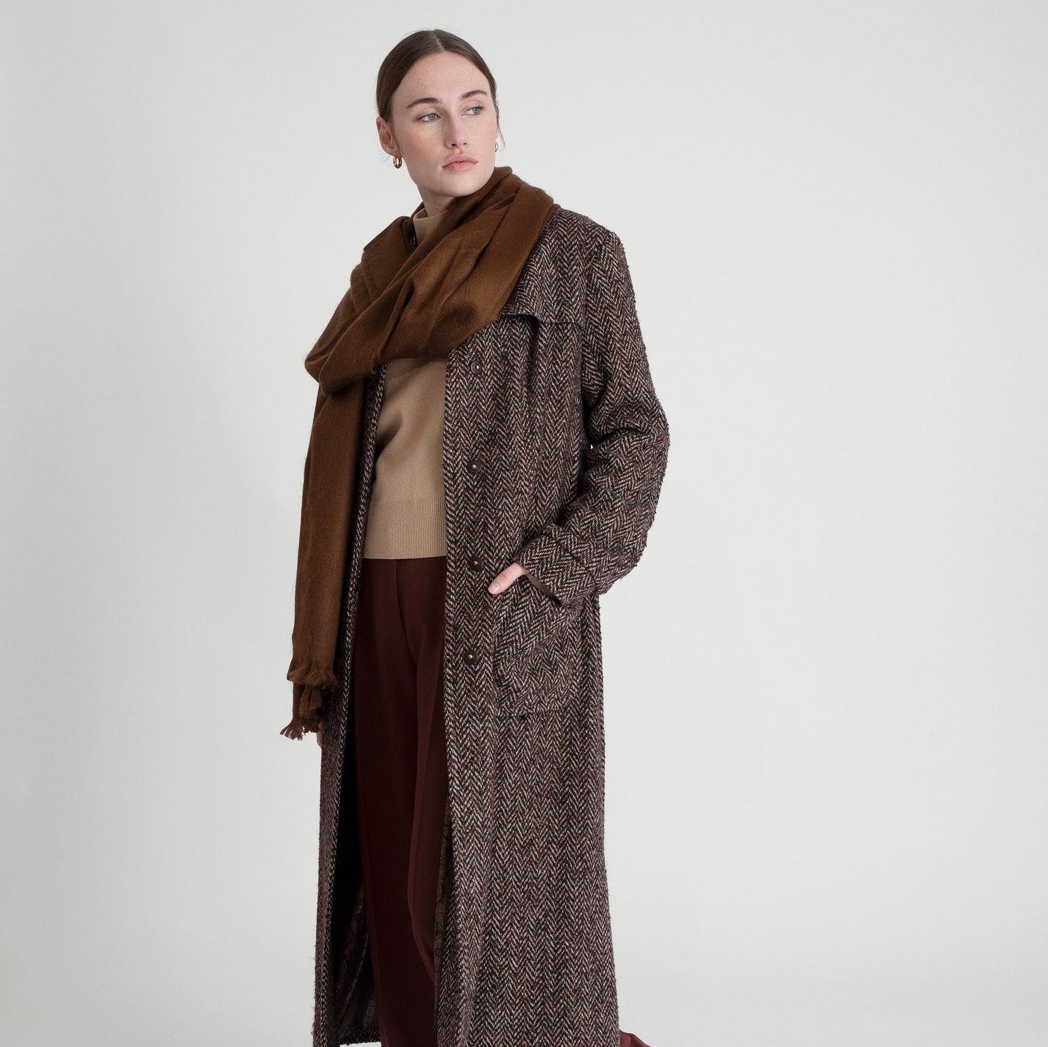 Sjaal/Omslagdoek Donkerbruin