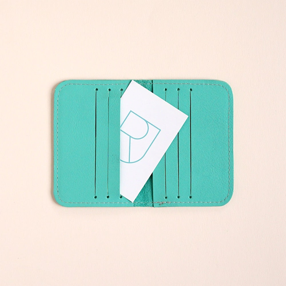 leren card sleeve mint