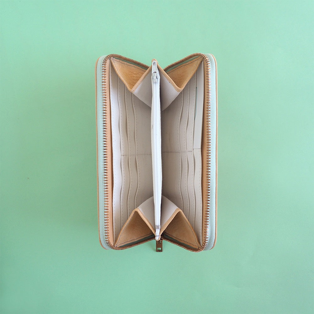 leren portemonnee nude