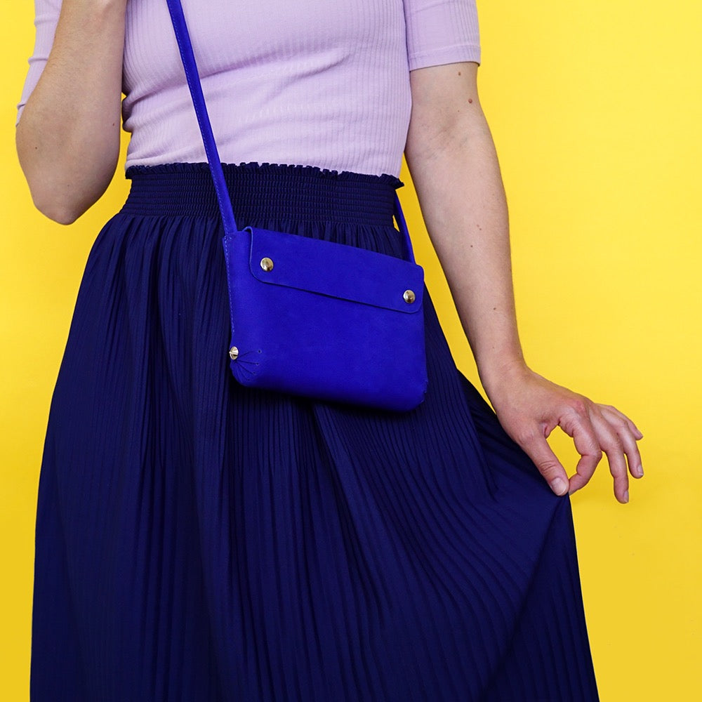 leren handtas kobalt