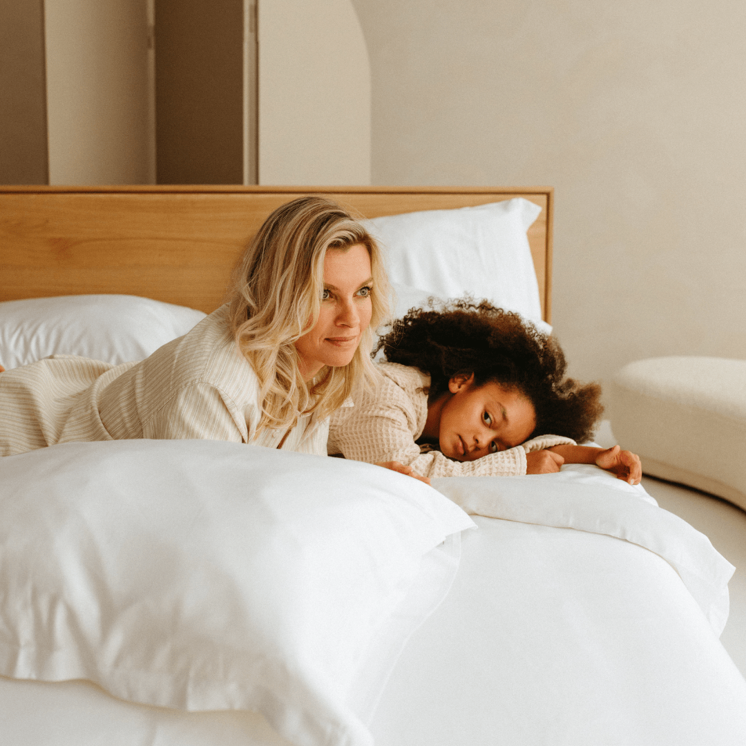 Bamboe dekbedovertrek wit