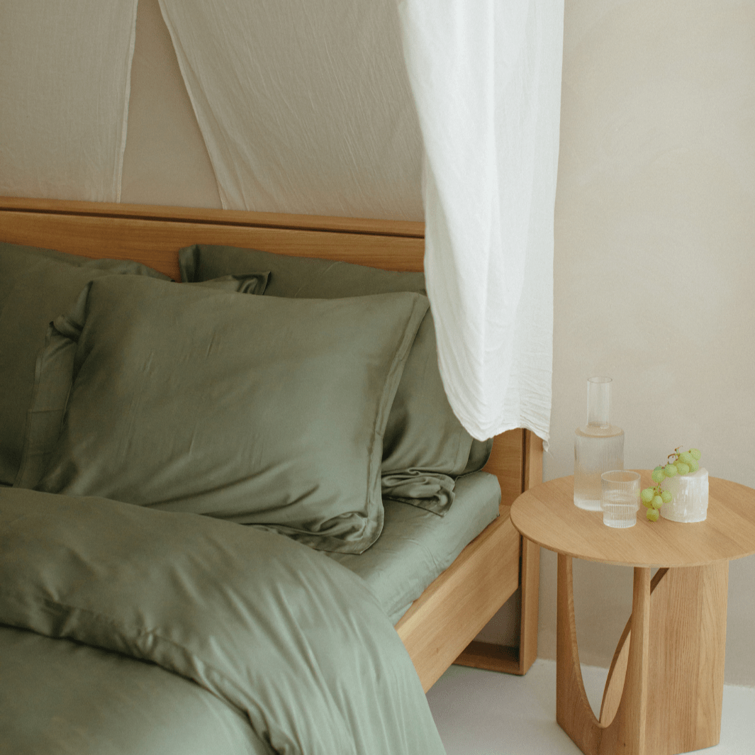 Bamboe hoeslaken olijfgroen