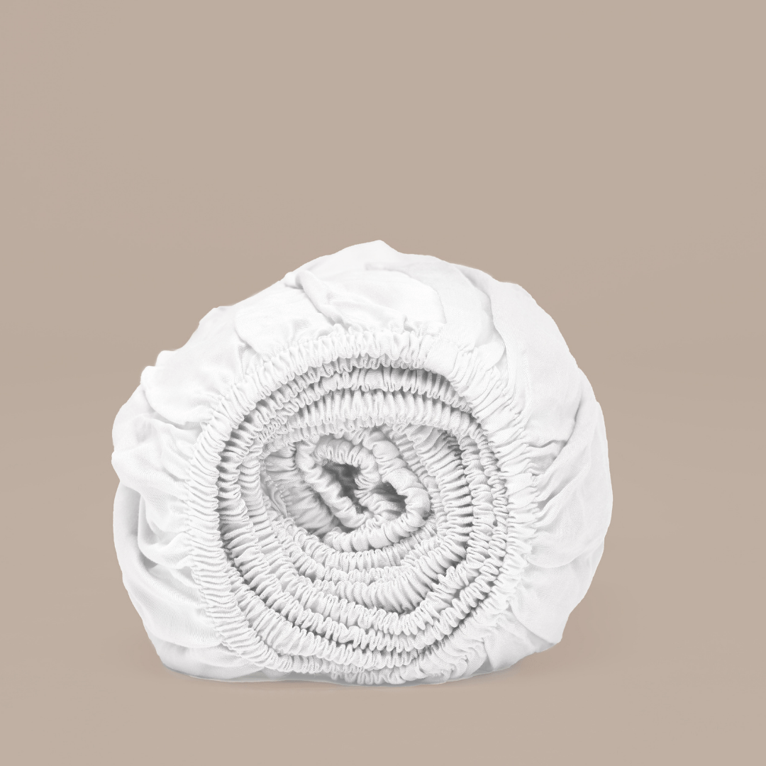 Bamboe hoeslaken wit