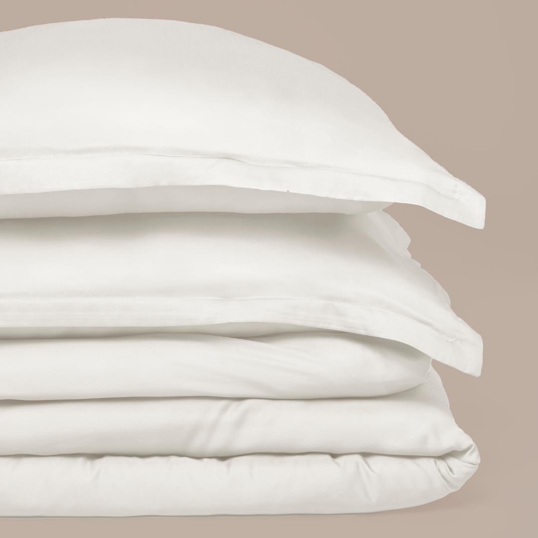 Tencel dekbedovertrek off white