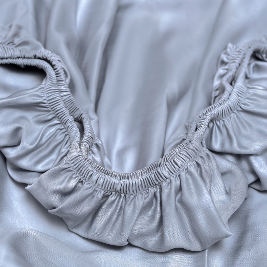 Tencel hoeslaken grijs blauw