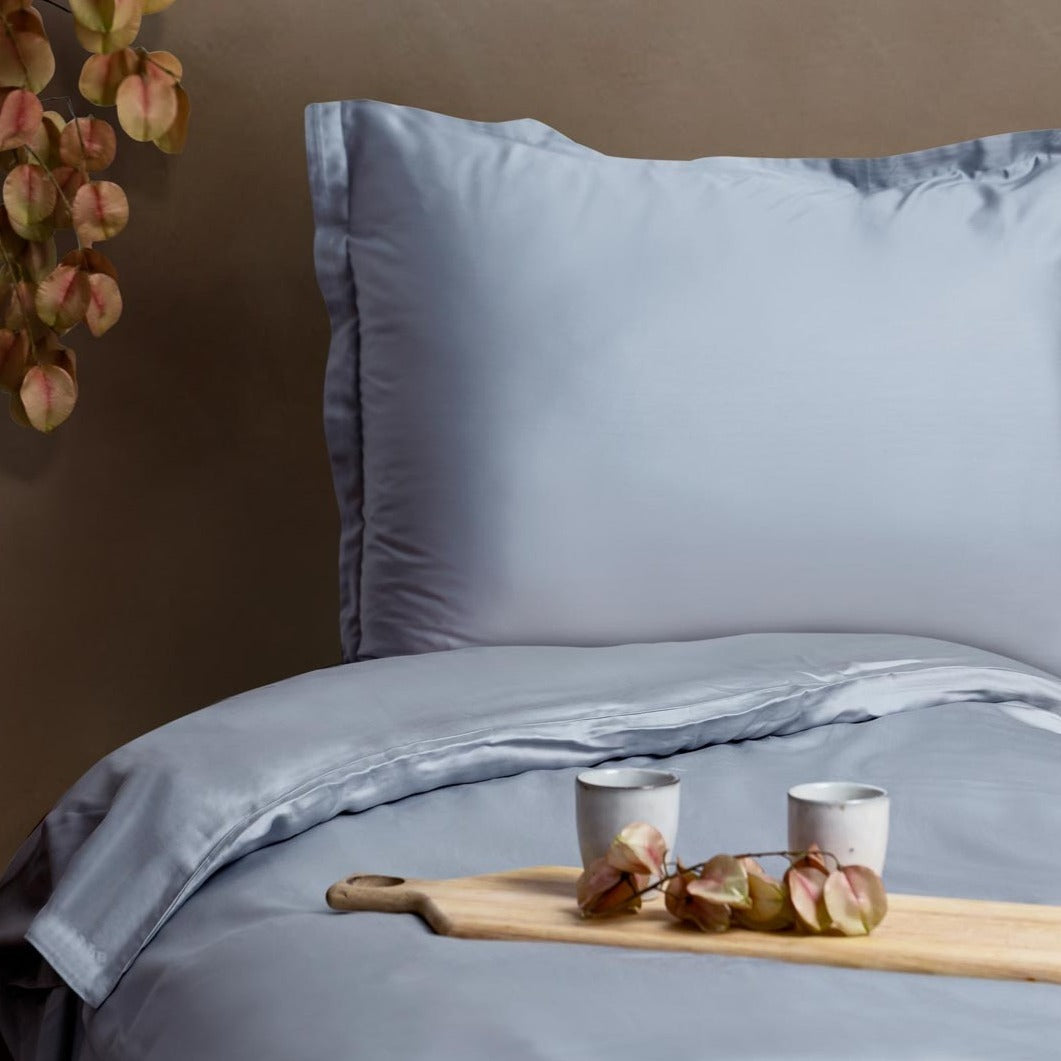 Tencel hoeslaken grijs blauw