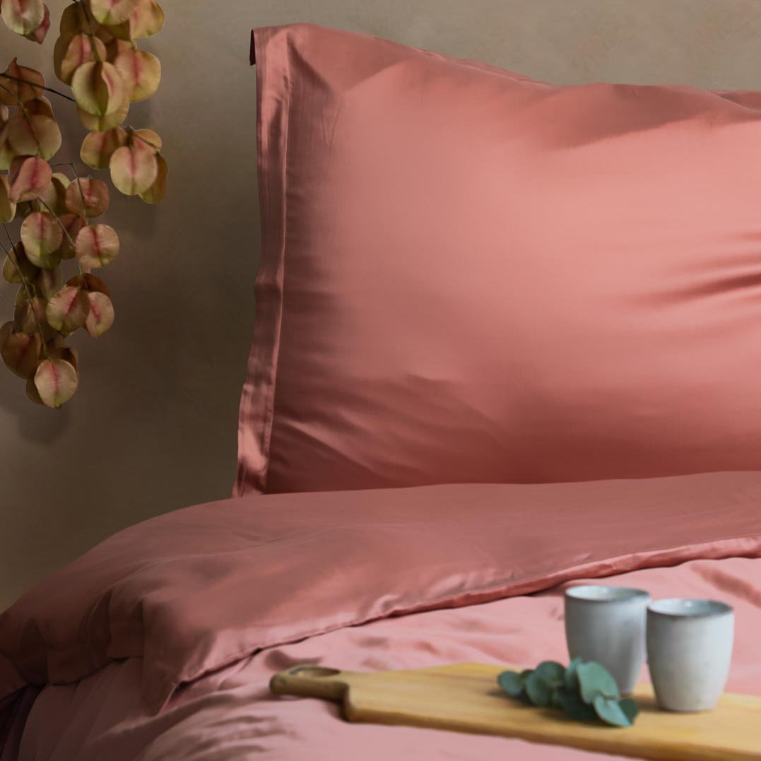 Tencel hoeslaken terra roze