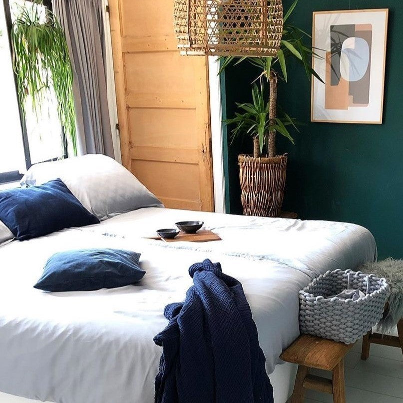 Tencel dekbedovertrek grijsblauw