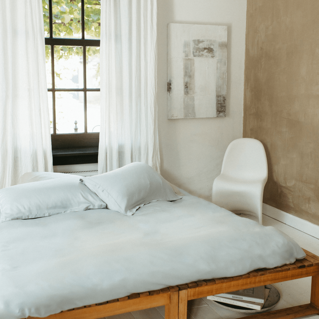 Tencel dekbedovertrek grijsblauw