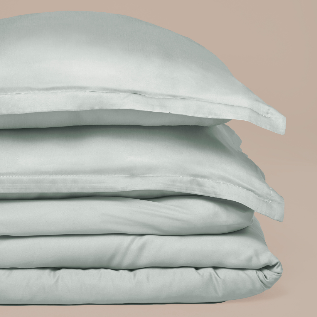 Tencel dekbedovertrek grijsgroen