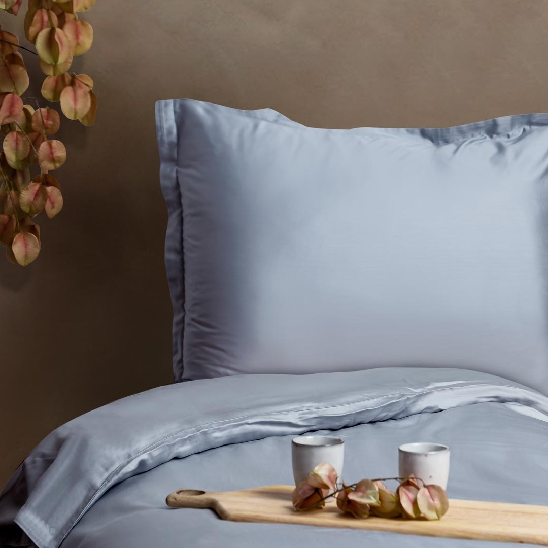 Tencel kussensloop grijsblauw