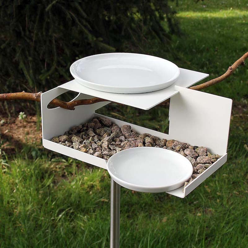 Voederhuisje Bauhaus met twee schalen