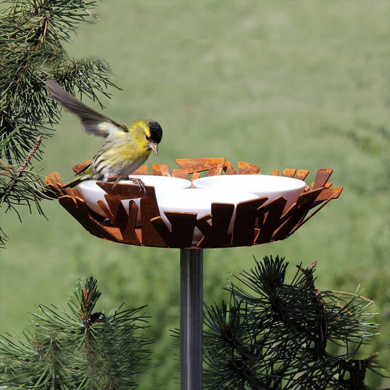 Vogelvoederschaal Nest Cortenstaal