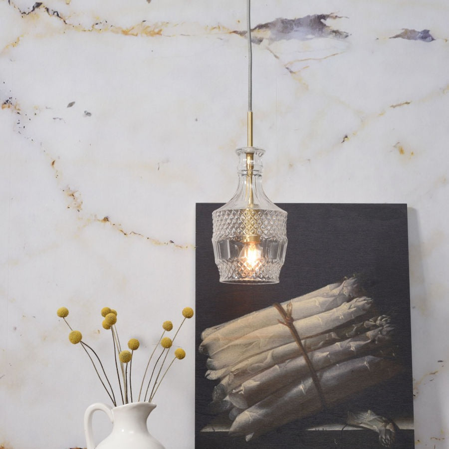 BRUSSELS - hanglamp - transparant - goud