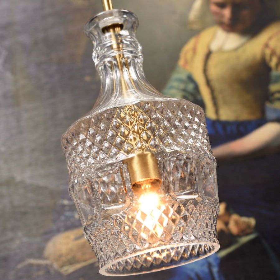 BRUSSELS - hanglamp - transparant - goud