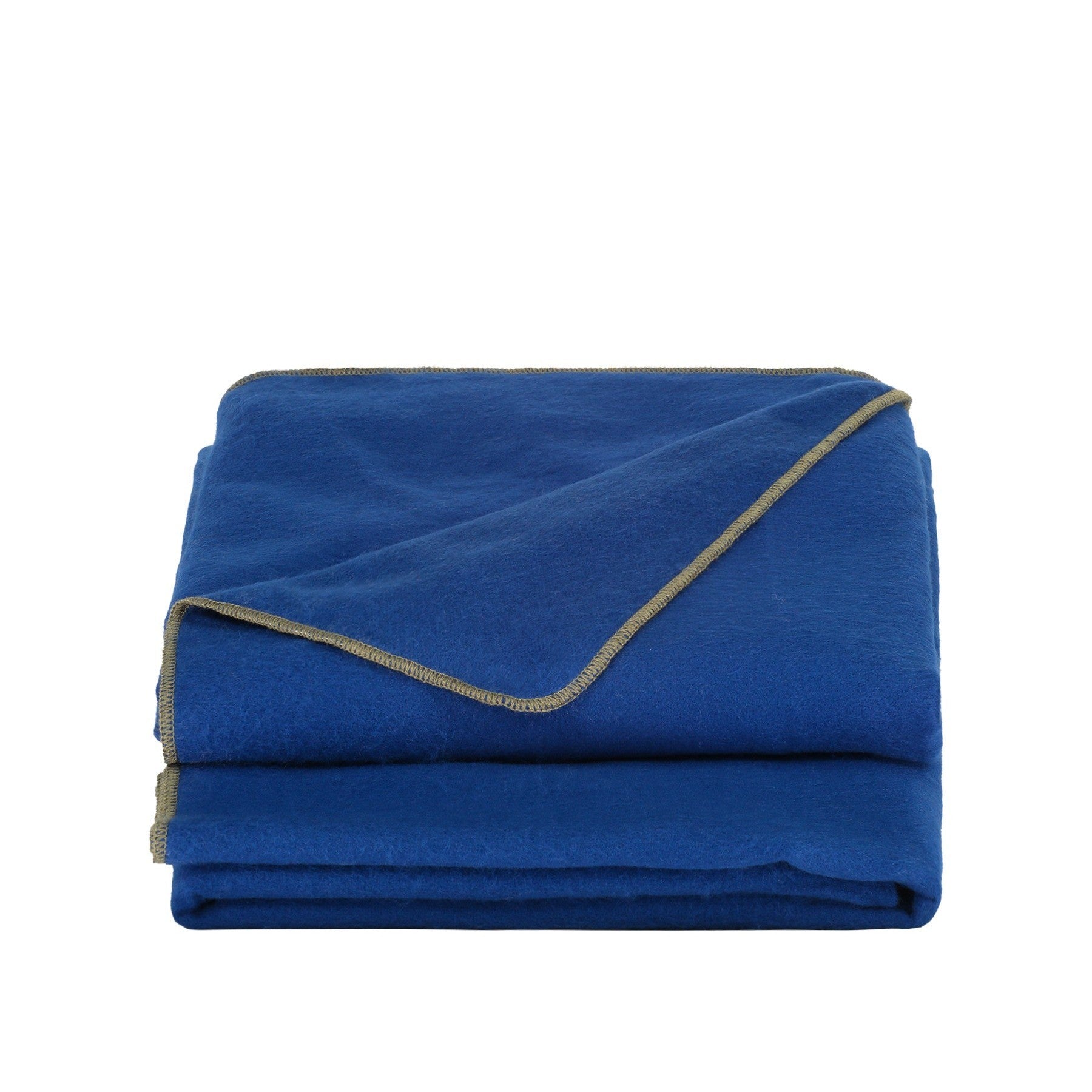 Plaid Stitched Cobalt Blue/Brown