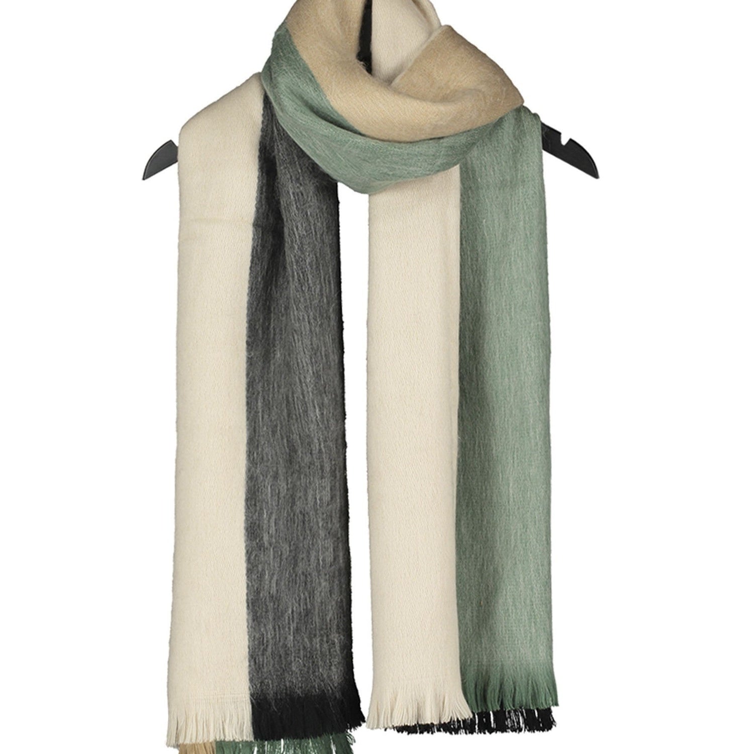 Scarf Striped Mint/Beige/Black
