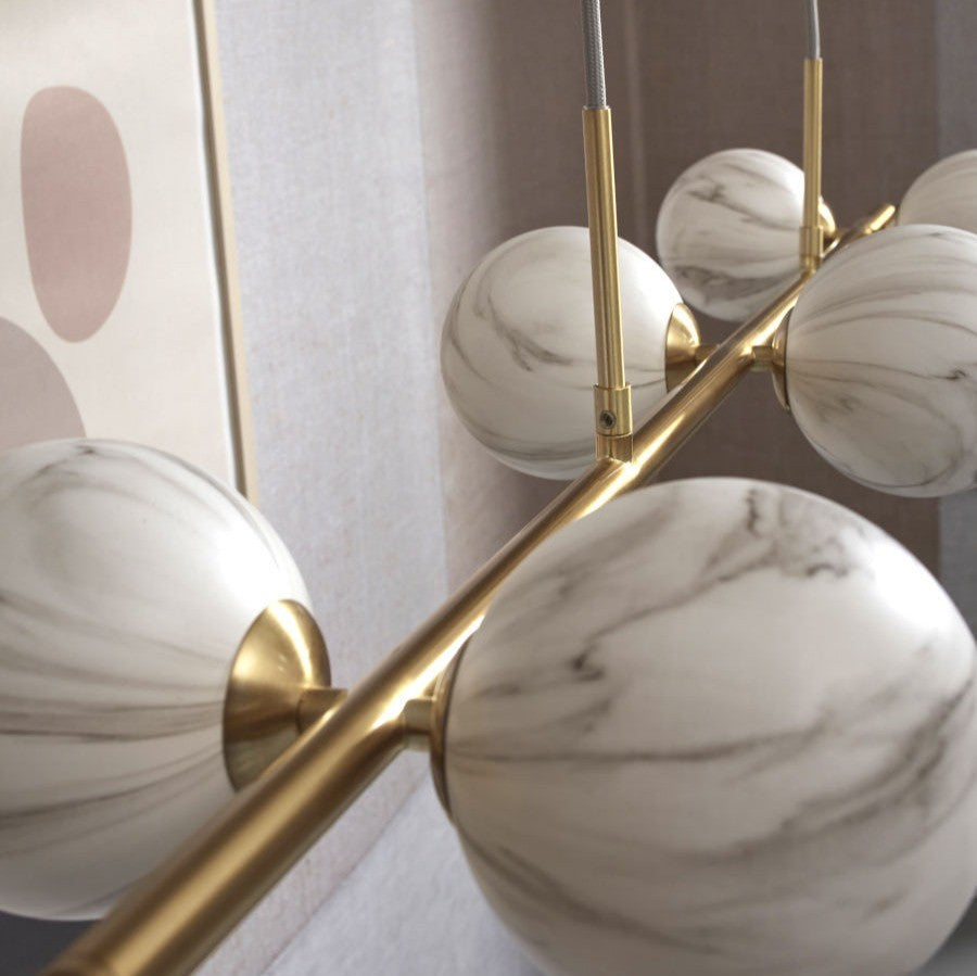 Carrara - hanglamp - marmerprint - goud