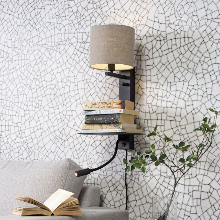 Florence - wandlamp - zwart