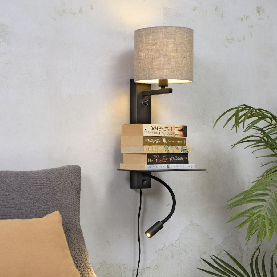 Florence - wandlamp - zwart