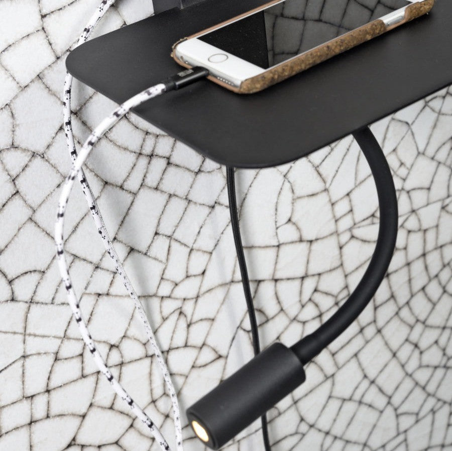 Florence - wandlamp - zwart