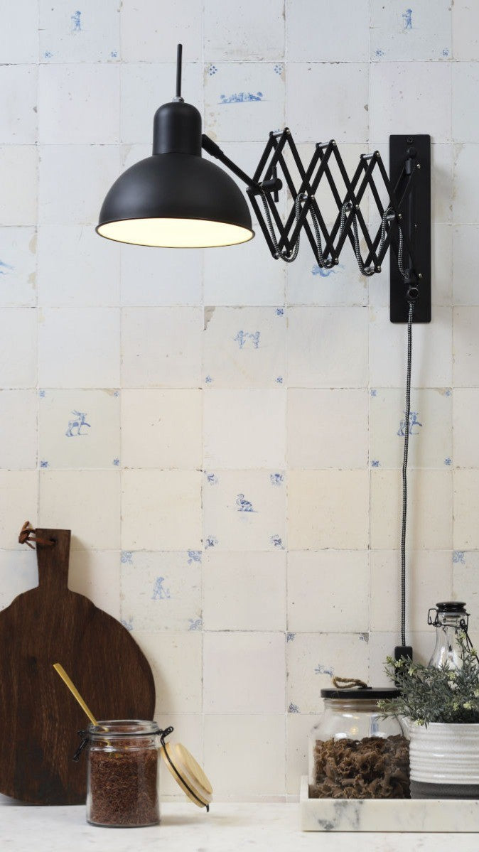 Aberdeen - wandlamp - ijzer - zwart