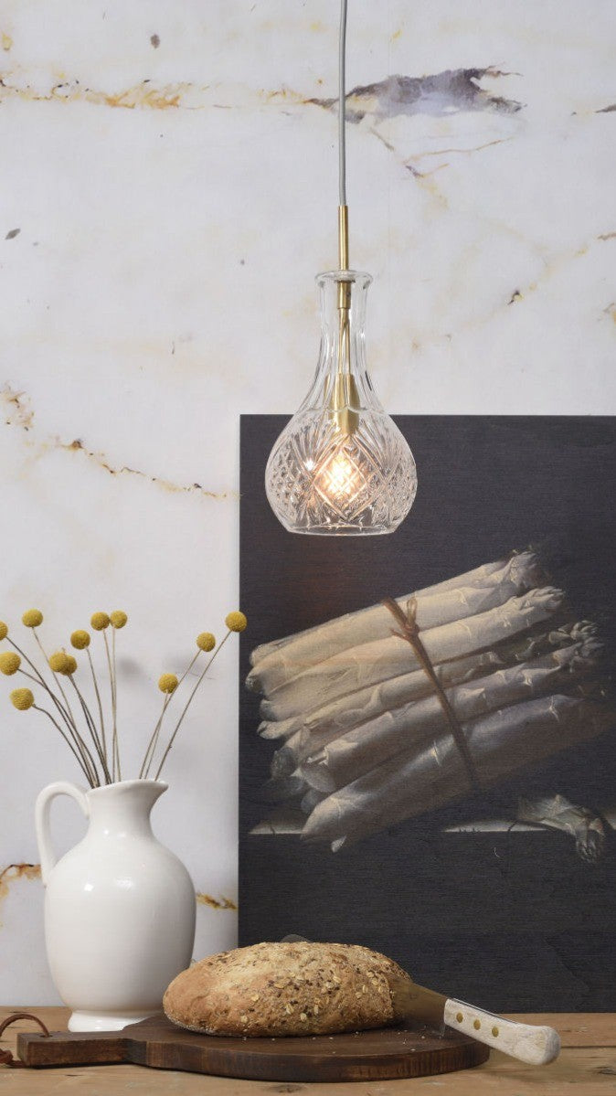 BRUSSELS - hanglamp - transparant - goud