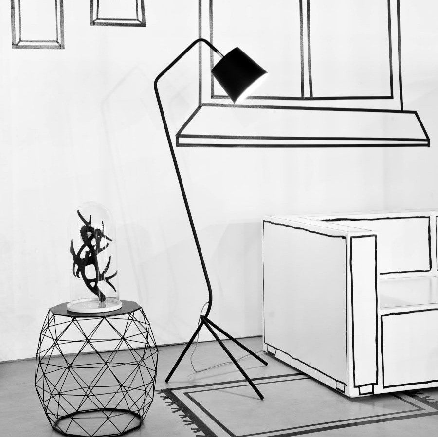 Barcelona - vloerlamp - ijzer - zwart