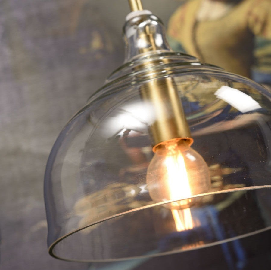 BRUSSELS - hanglamp - transparant - goud