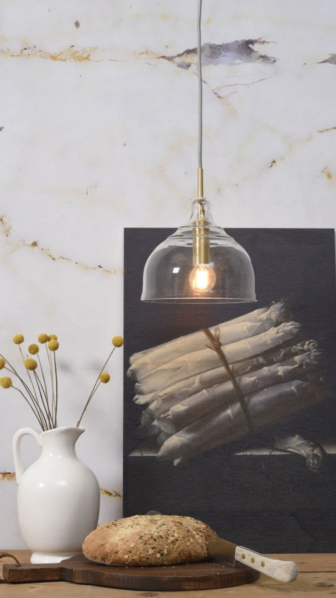 BRUSSELS - hanglamp - transparant - goud