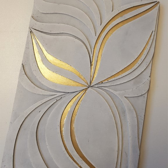 Betonnen Design Paneel Golden Flower