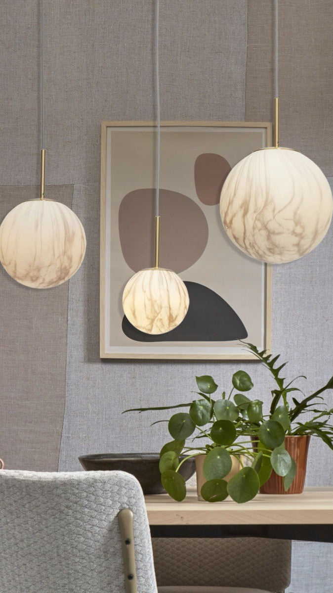 Carrara - hanglamp - marmerprint - goud