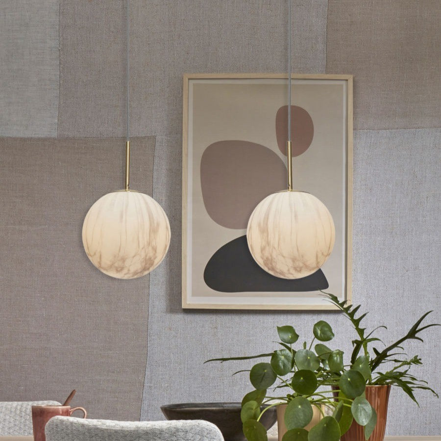 Carrara - hanglamp - marmerprint - goud