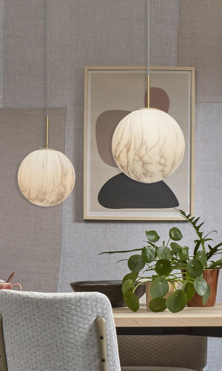 Carrara - hanglamp - marmerprint - goud
