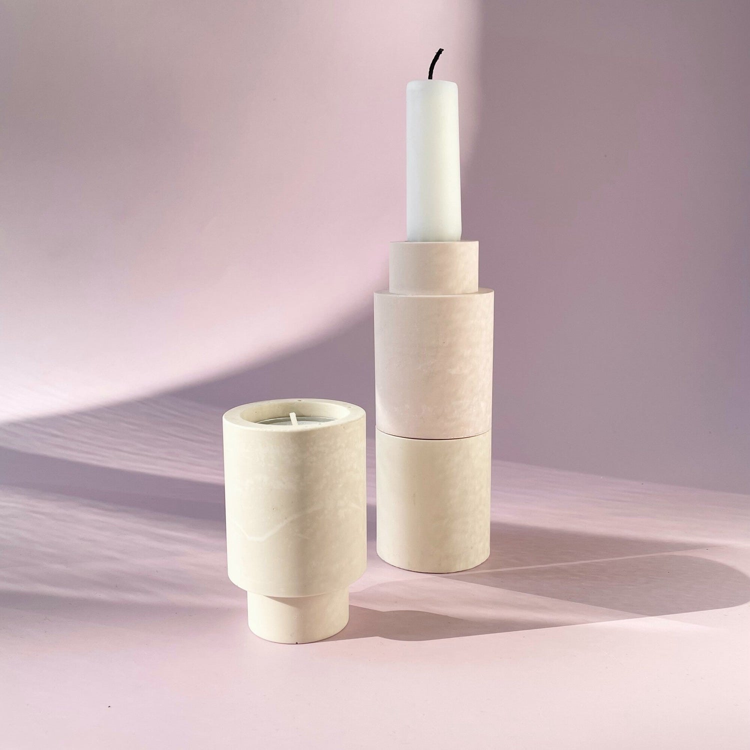 DUO kandelaar Jesmonite