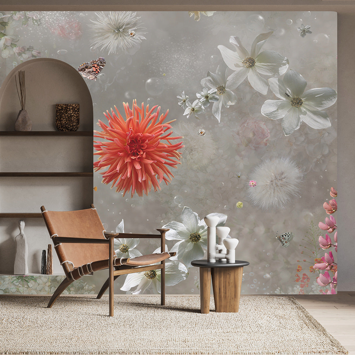 Behang Misty Poppy I Airtex