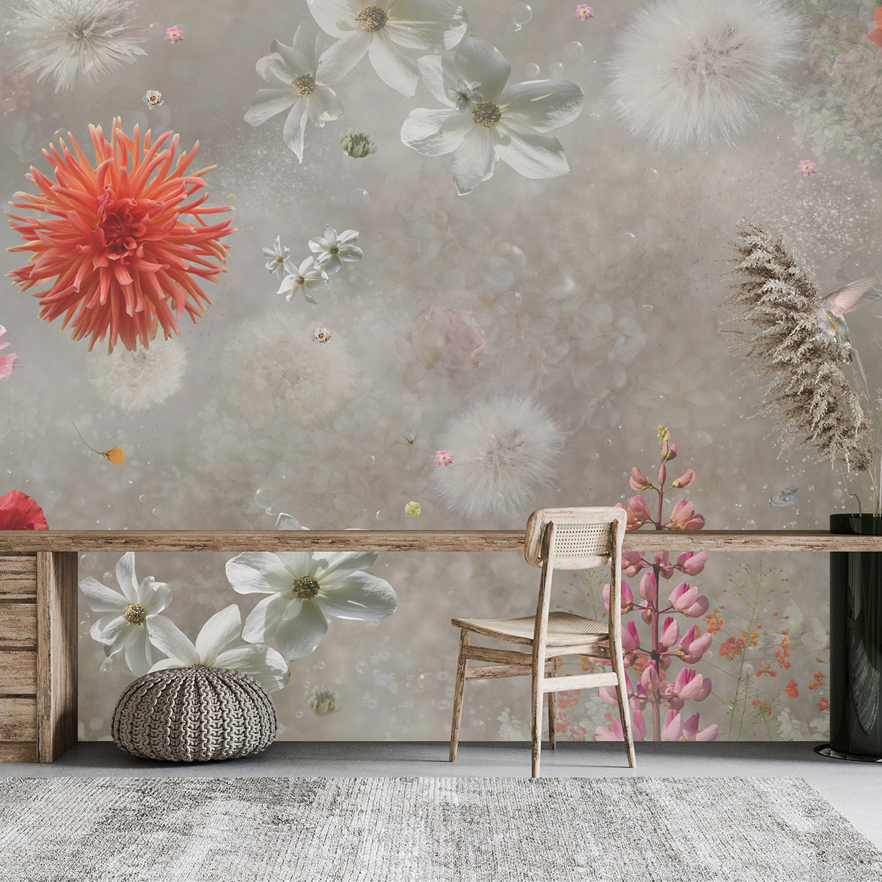 Behang Misty Poppy I Airtex