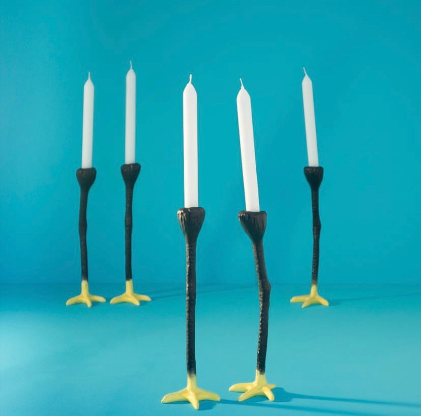 Long Legs - Kandelaar - Zwart Geel