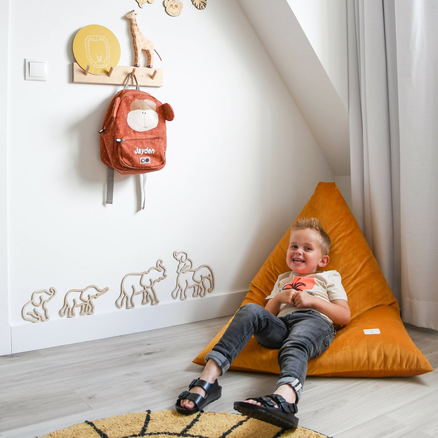 Wanddecoratie Olifanten - hout of zwart