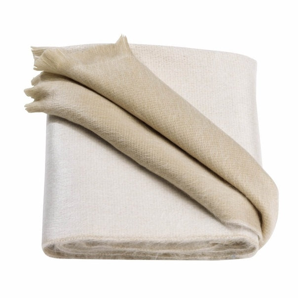 Dubbele Sjaal/Omslagdoek Beige/Wit