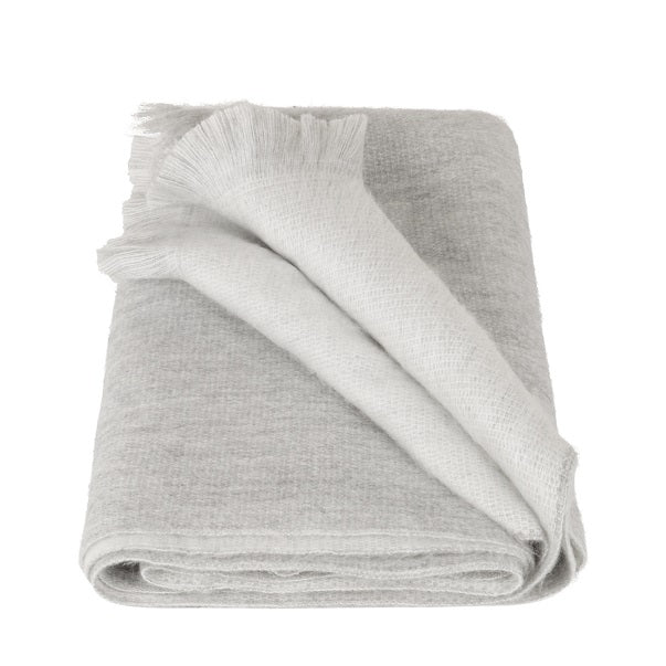 Dubbele Sjaal/Omslagdoek Lichtgrijs/Wit