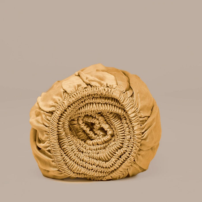 Bamboe hoeslaken okergeel