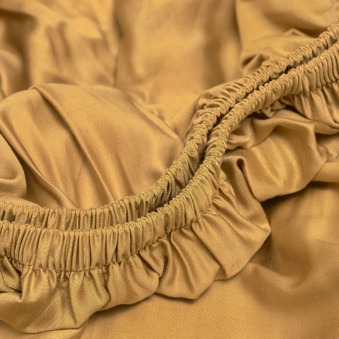 Bamboe hoeslaken okergeel