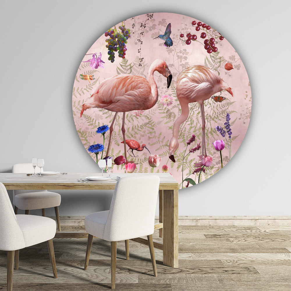 Behangcirkel Audubon ⌀ 130 cm pink