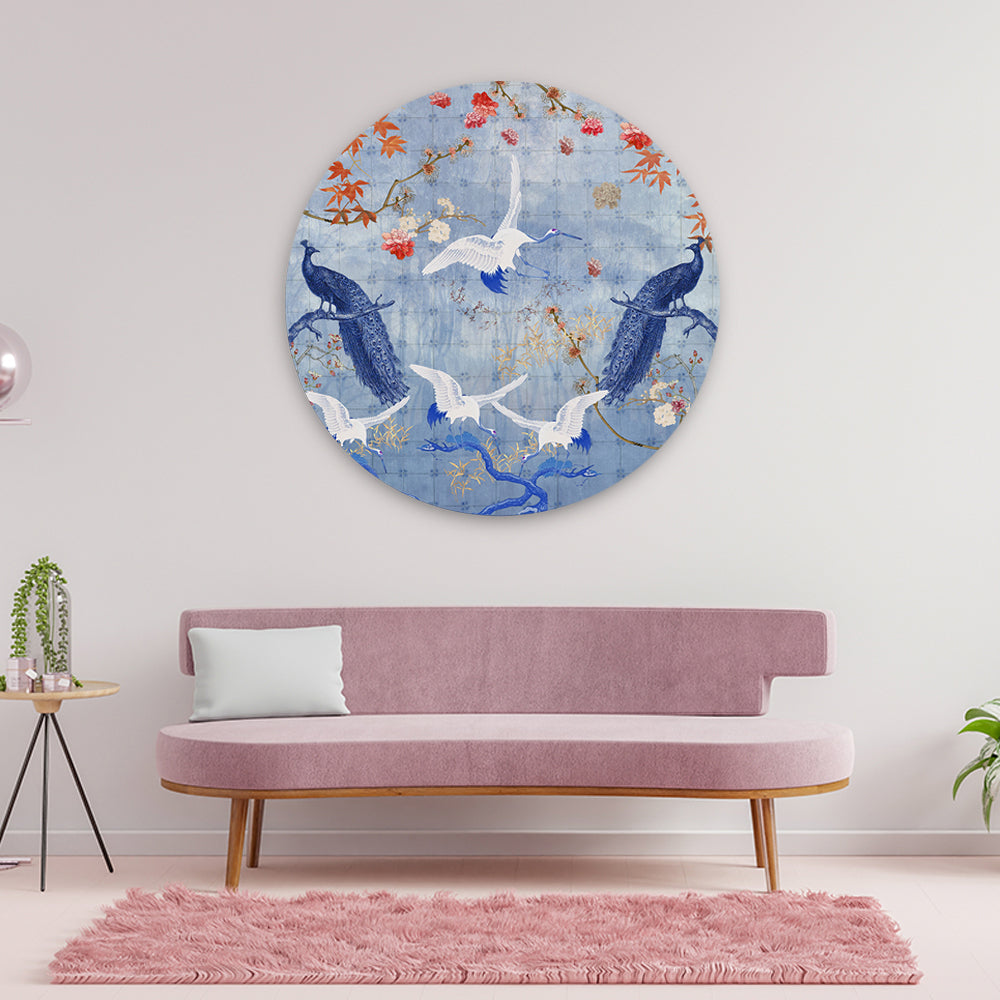 Behangcirkel Delft Blue ⌀ 100 cm