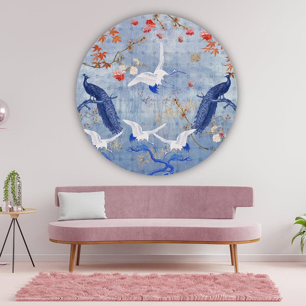 Behangcirkel Delft Blue ⌀ 130 cm
