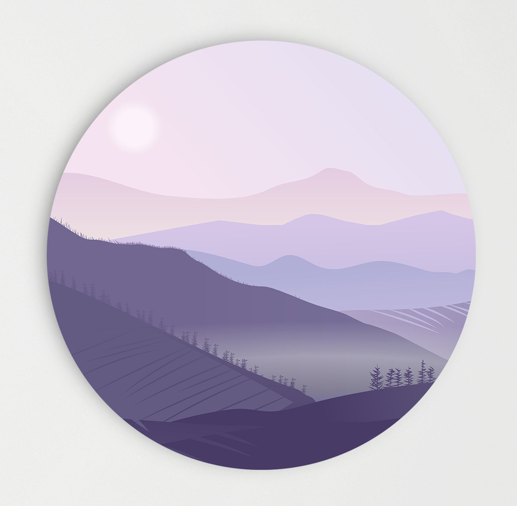 Wandcirkel - Purple Sunrise